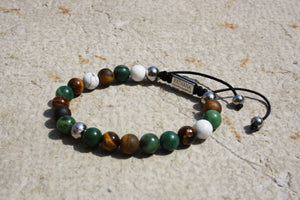 Unisex Armband Tiger Auge / Jade / Howlith