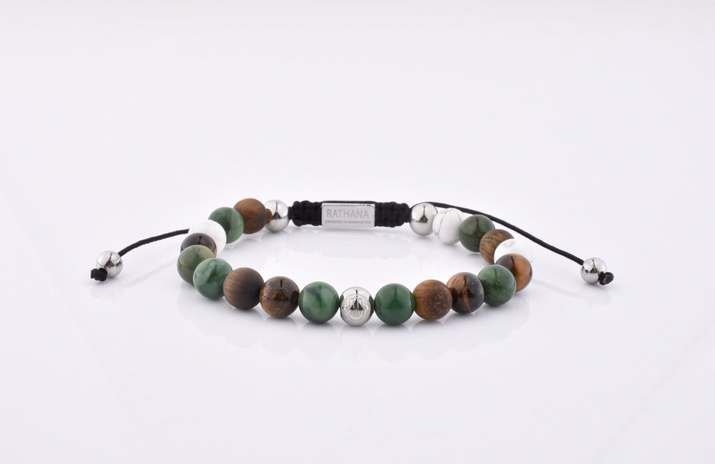 Unisex Armband Tiger Auge / Jade / Howlith